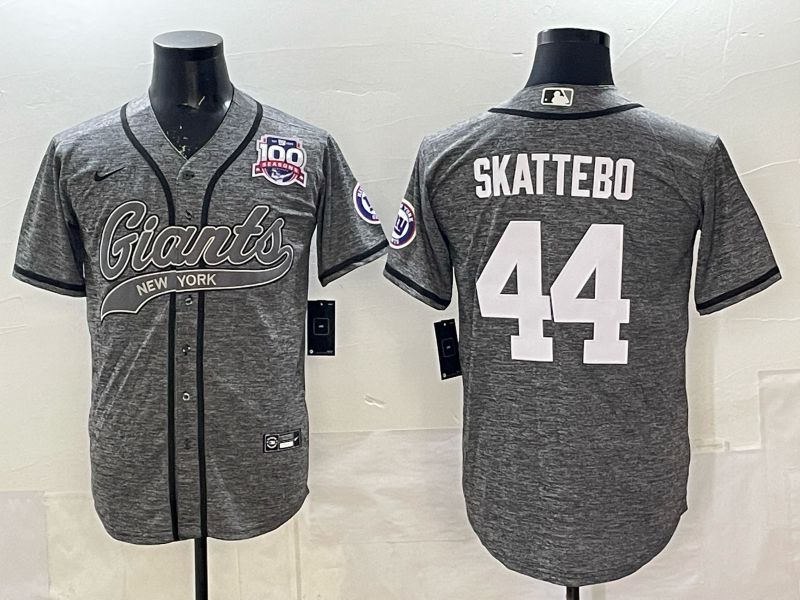 Men 2025 New York Giants #44 Skattebo Grey Joint Name Nike Limited NFL Jersey 06->new york giants->NFL Jersey